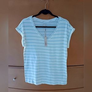 NWT NIC & ZOE Tee, Size M, White & Green
